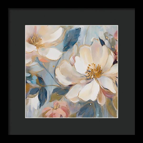 Brushstrokes of Blooms - Framed Print