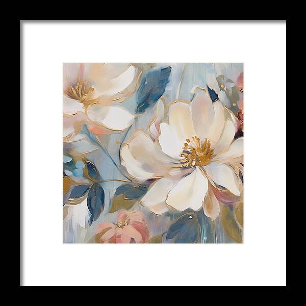 Brushstrokes of Blooms - Framed Print