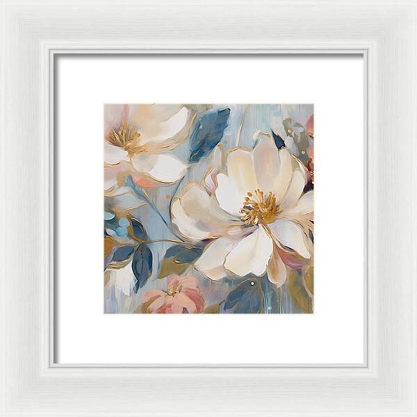 Brushstrokes of Blooms - Framed Print