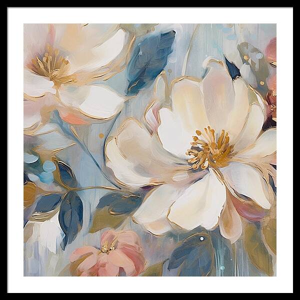 Brushstrokes of Blooms - Framed Print