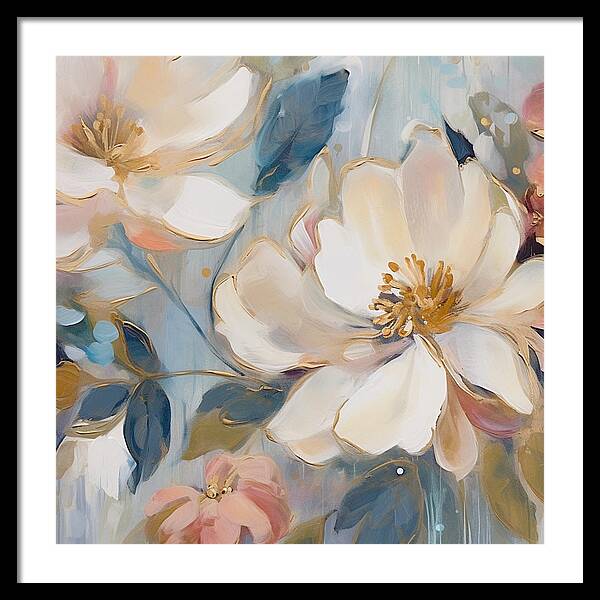 Brushstrokes of Blooms - Framed Print