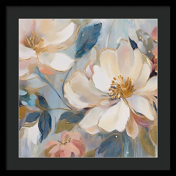 Brushstrokes of Blooms - Framed Print