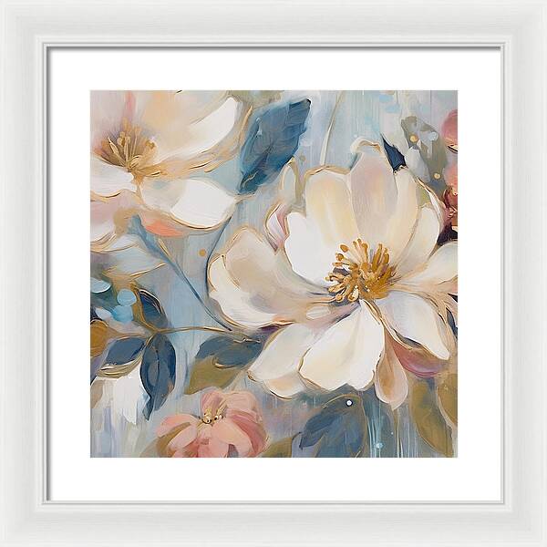 Brushstrokes of Blooms - Framed Print