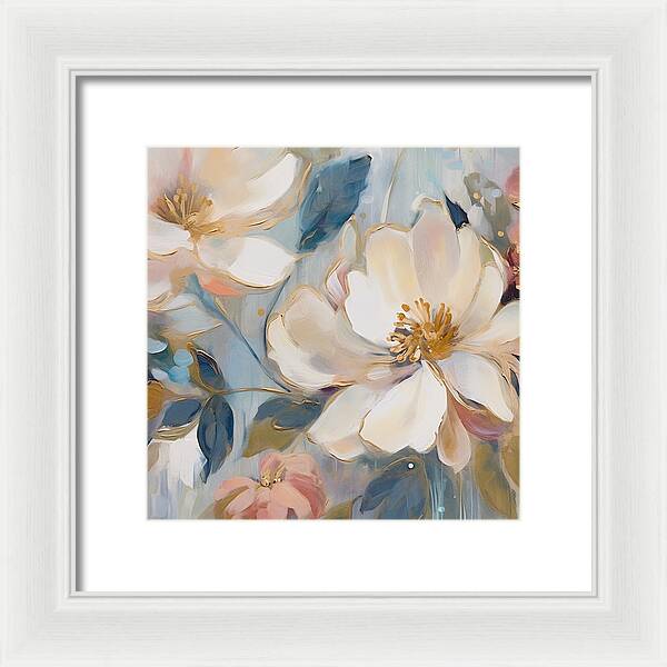 Brushstrokes of Blooms - Framed Print