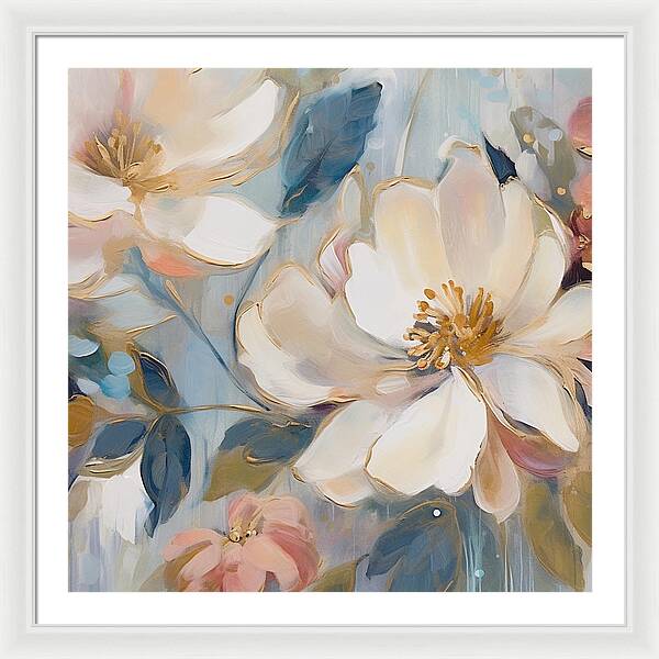 Brushstrokes of Blooms - Framed Print
