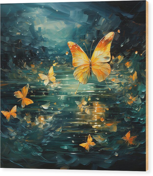 Butterfly Twilight - Wood Print