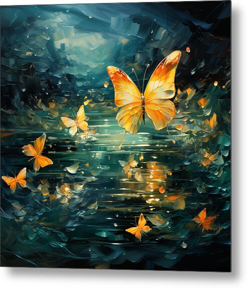 Butterfly Twilight - Metal Print