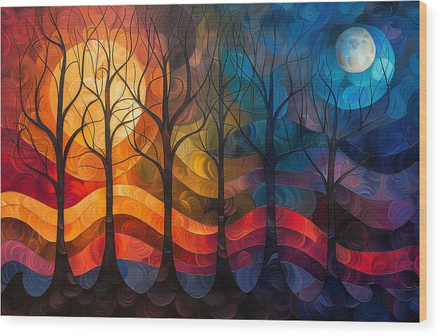 Celestial Trees - Wood Print