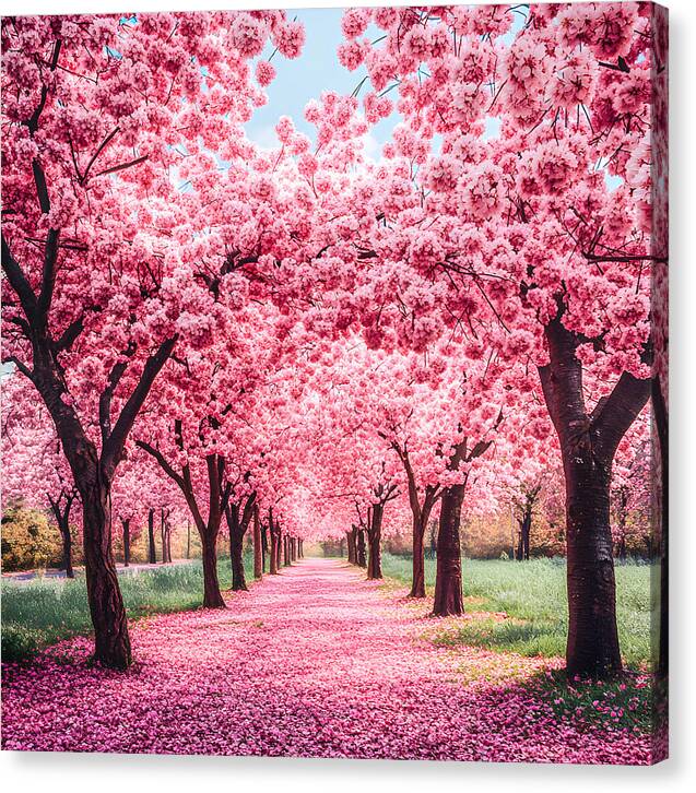 Cherry Blossom Walk - Canvas Print