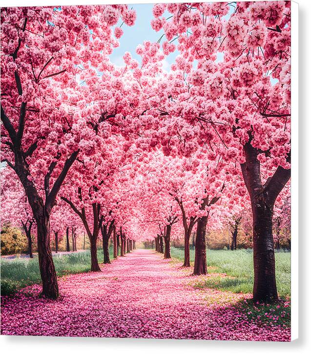 Cherry Blossom Walk - Canvas Print