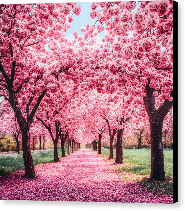 Cherry Blossom Walk - Canvas Print
