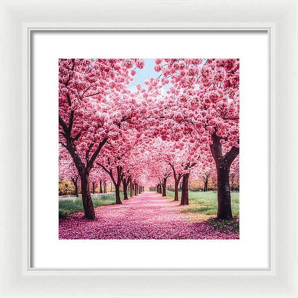 Cherry Blossom Walk - Framed Print