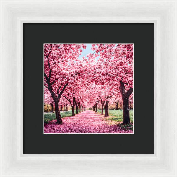 Cherry Blossom Walk - Framed Print
