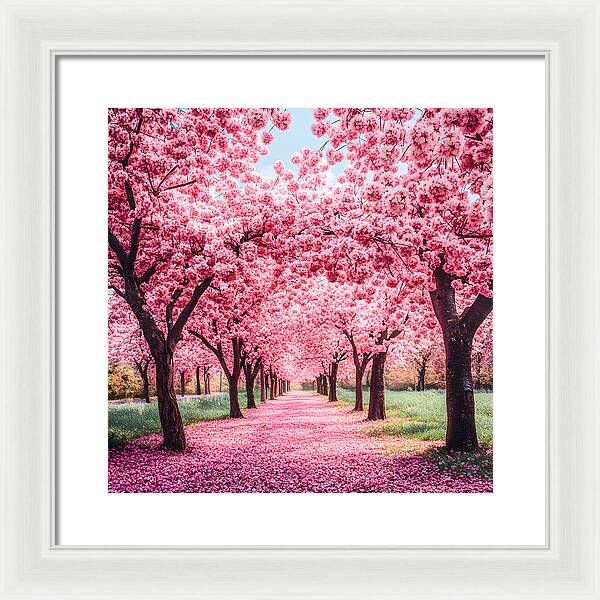 Cherry Blossom Walk - Framed Print