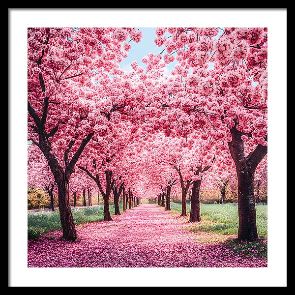 Cherry Blossom Walk - Framed Print