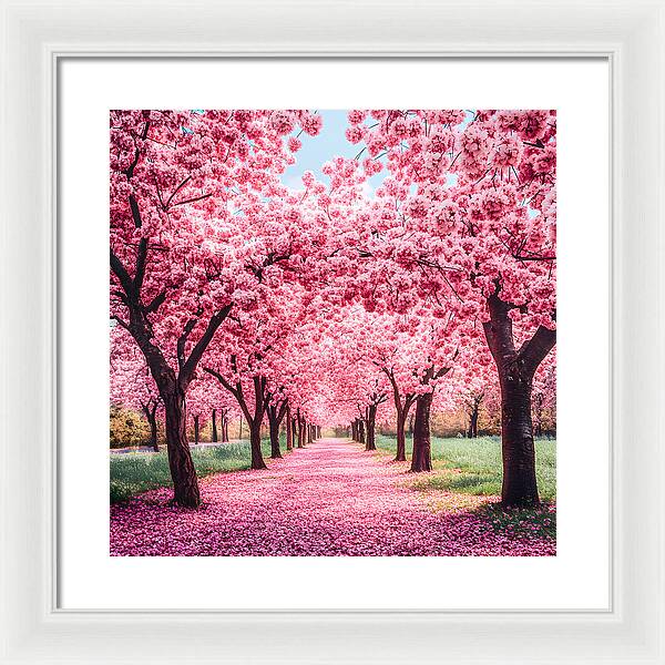 Cherry Blossom Walk - Framed Print