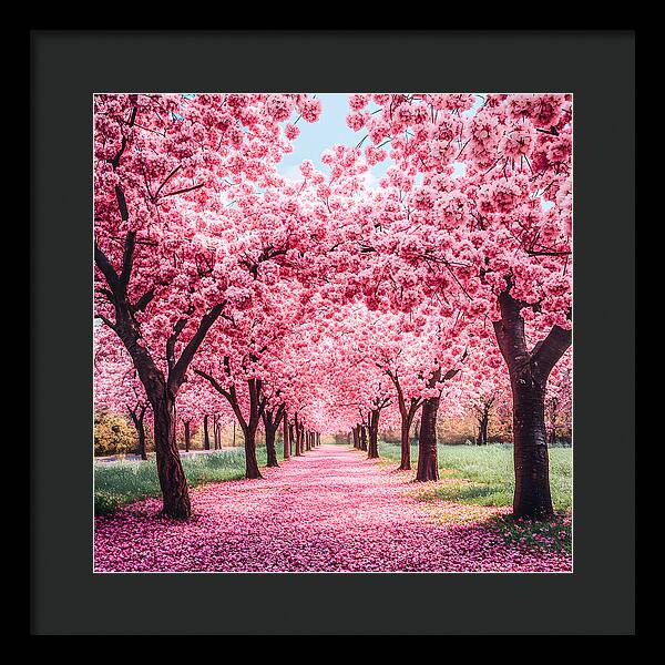 Cherry Blossom Walk - Framed Print