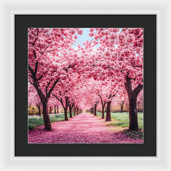 Cherry Blossom Walk - Framed Print