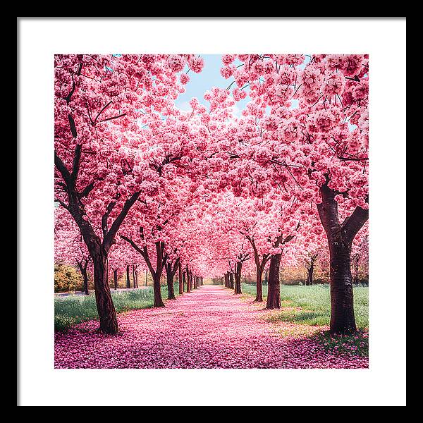 Cherry Blossom Walk - Framed Print