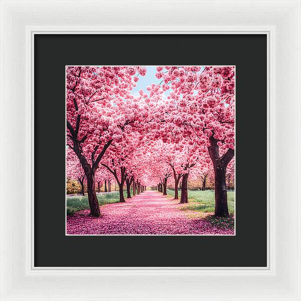 Cherry Blossom Walk - Framed Print