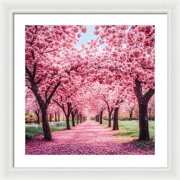 Cherry Blossom Walk - Framed Print