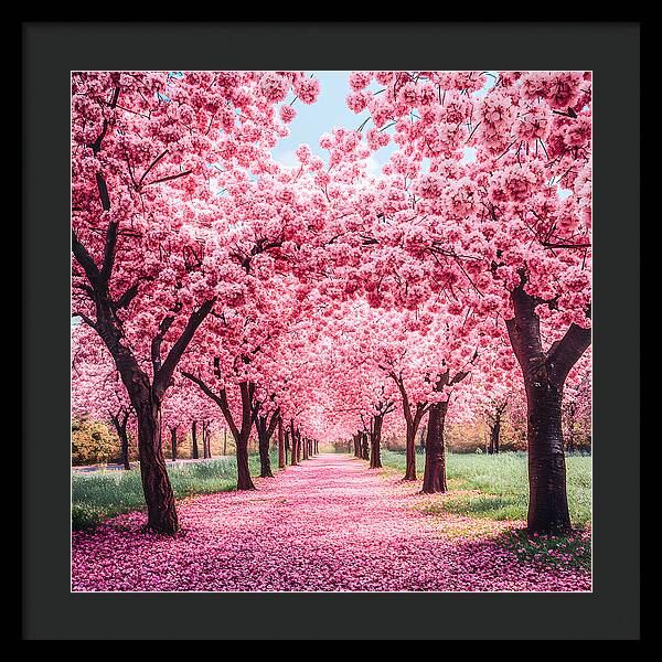Cherry Blossom Walk - Framed Print