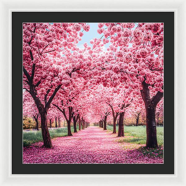 Cherry Blossom Walk - Framed Print