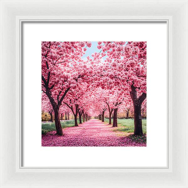 Cherry Blossom Walk - Framed Print