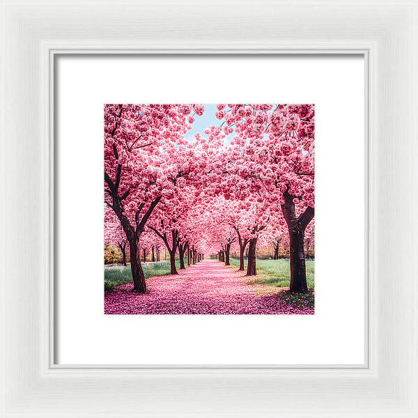 Cherry Blossom Walk - Framed Print