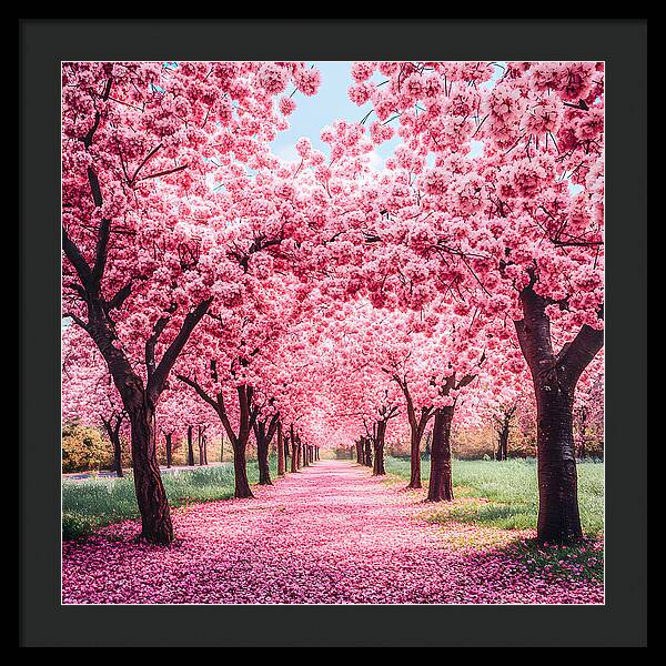 Cherry Blossom Walk - Framed Print