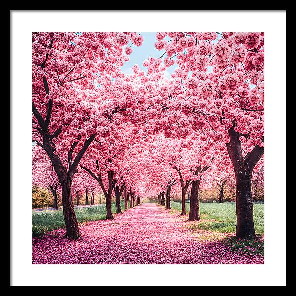 Cherry Blossom Walk - Framed Print