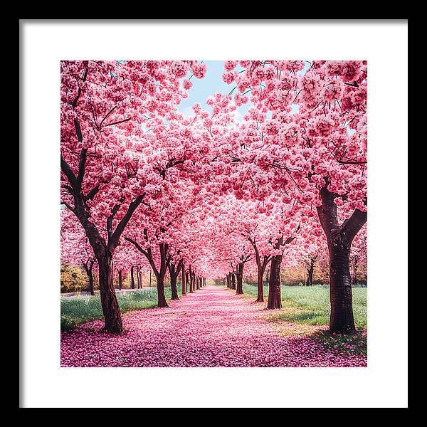 Cherry Blossom Walk - Framed Print