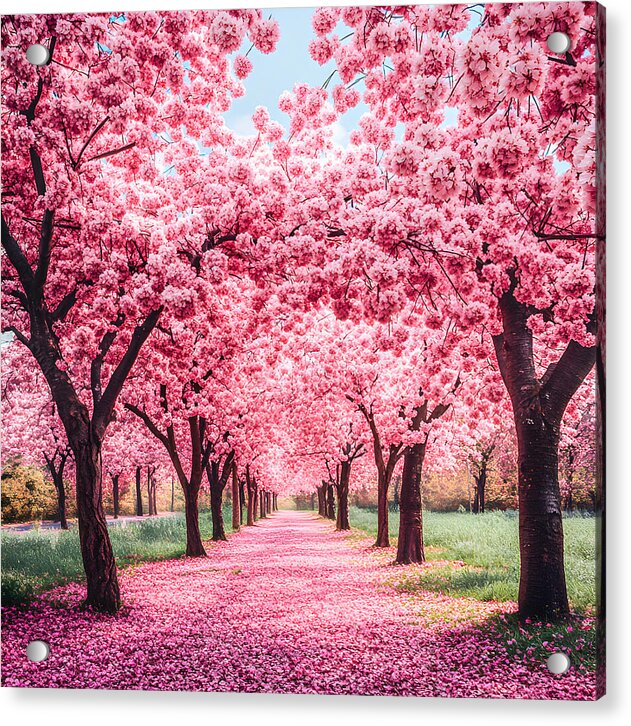 Cherry Blossom Walk - Acrylic Print