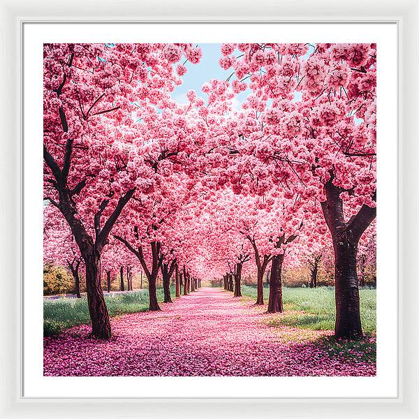 Cherry Blossom Walk - Framed Print