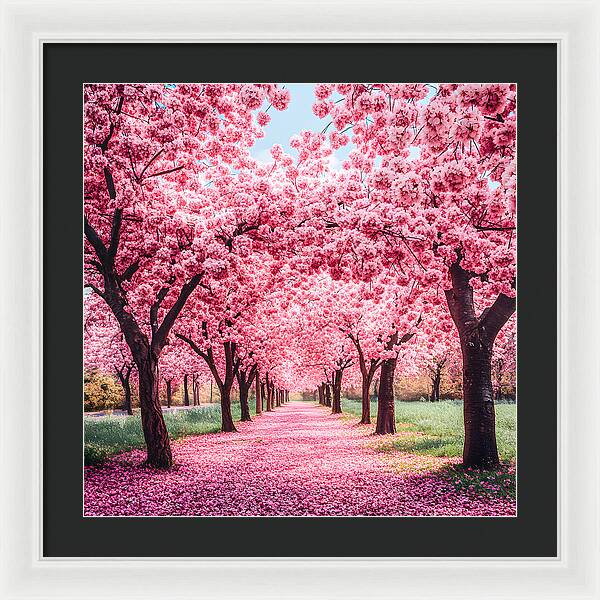 Cherry Blossom Walk - Framed Print
