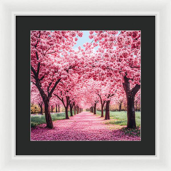 Cherry Blossom Walk - Framed Print
