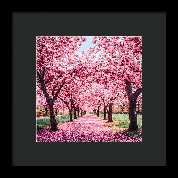 Cherry Blossom Walk - Framed Print