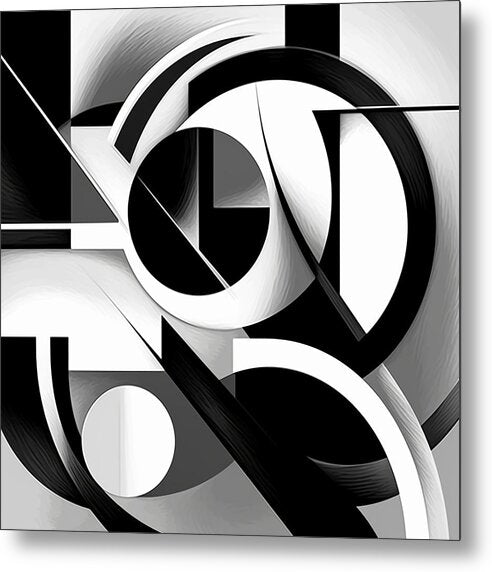 Circles of Contrast - Metal Print