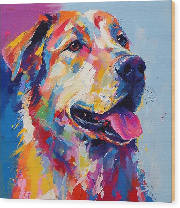 Colorful K9 - Wood Print