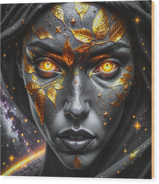 Cosmic Divinity Dark - Wood Print
