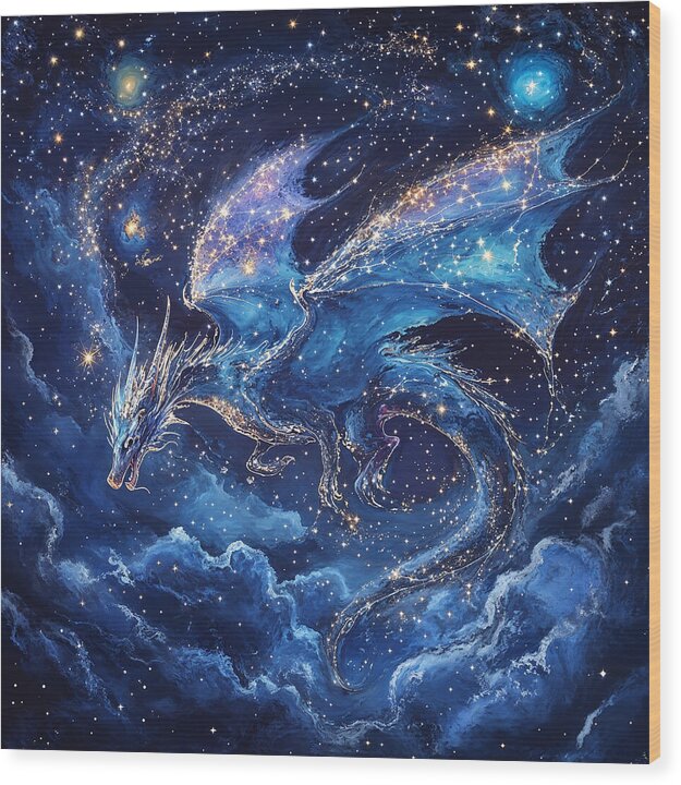 Cosmic Dragon - Wood Print