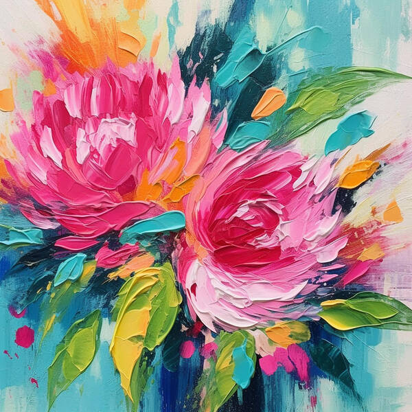 Crimson Bloom Symphony - Art Print