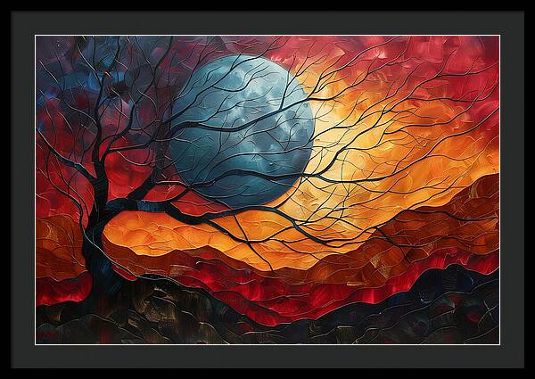 Crimson Horizons - Framed Print