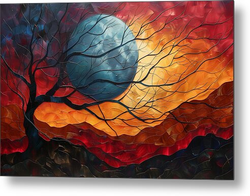 Crimson Horizons - Metal Print
