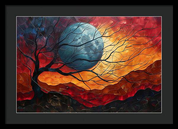 Crimson Horizons - Framed Print