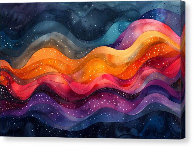 Deep Color Waves - Canvas Print