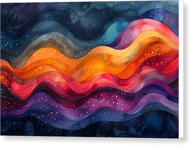 Deep Color Waves - Canvas Print