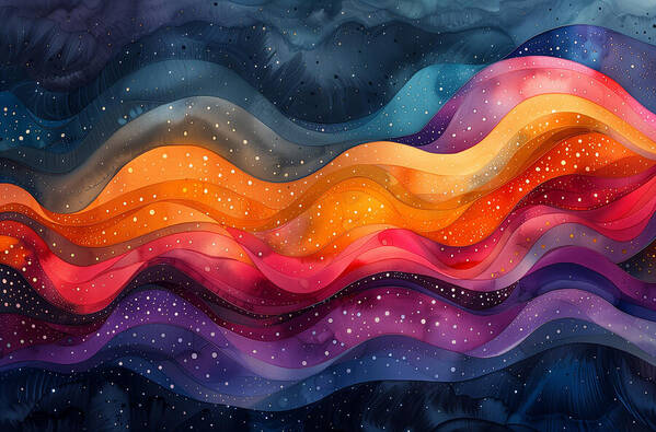 Deep Color Waves - Art Print