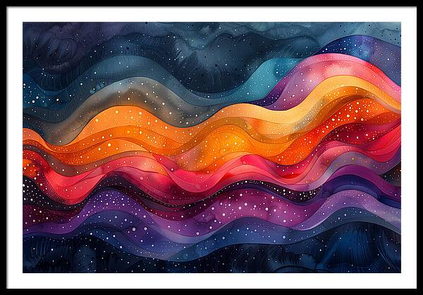 Deep Color Waves - Framed Print