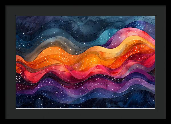 Deep Color Waves - Framed Print